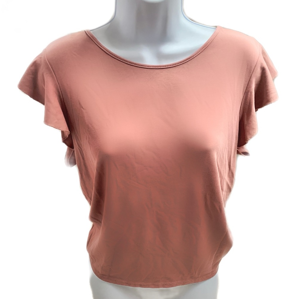 Neutral Tan / Brown Short Sleeve Top - Large